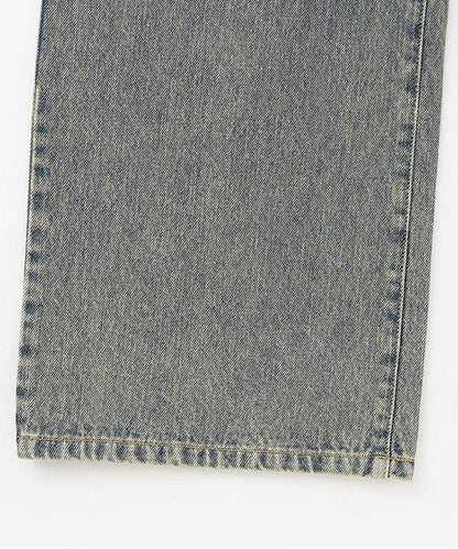 帶裹身設計牛仔寬腿褲【韓國時尚】