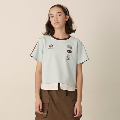 拼接下襬襯衫層疊感T恤