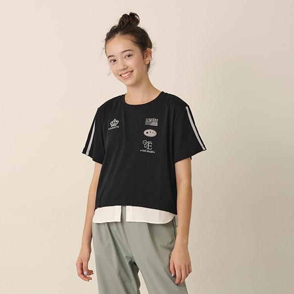 拼接下襬襯衫層疊感T恤