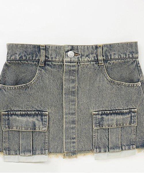 帶裹身設計牛仔寬腿褲【韓國時尚】