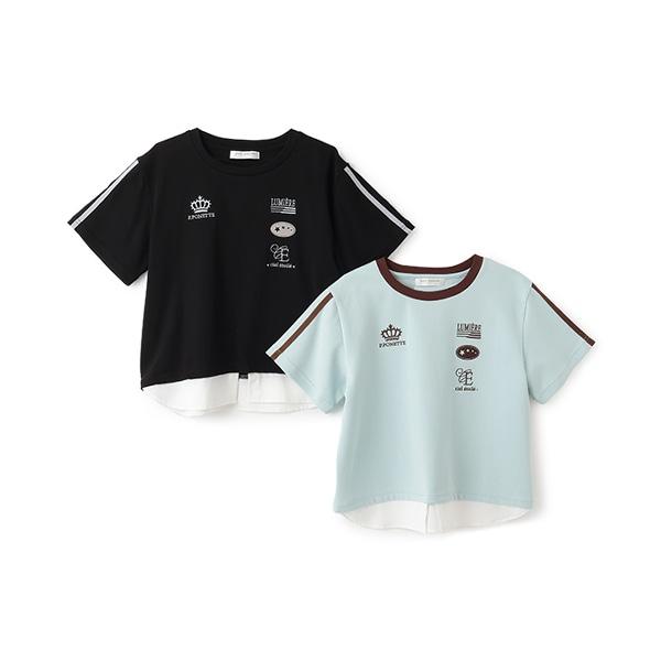 拼接下襬襯衫層疊感T恤