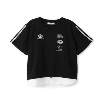 拼接下襬襯衫層疊感T恤