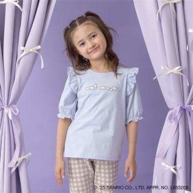 【《三麗歐》】【軟棉】大耳狗&《庫洛米》拼色刺繡五分袖T恤