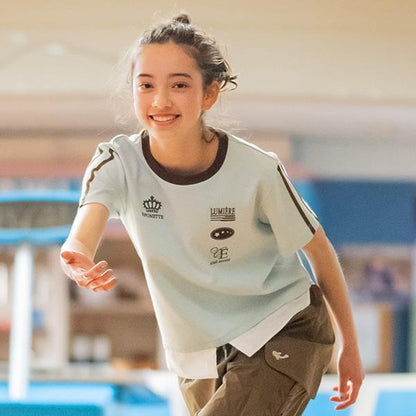 拼接下襬襯衫層疊感T恤