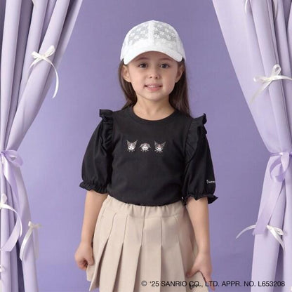 【《三麗歐》】【軟棉】大耳狗&《庫洛米》拼色刺繡五分袖T恤