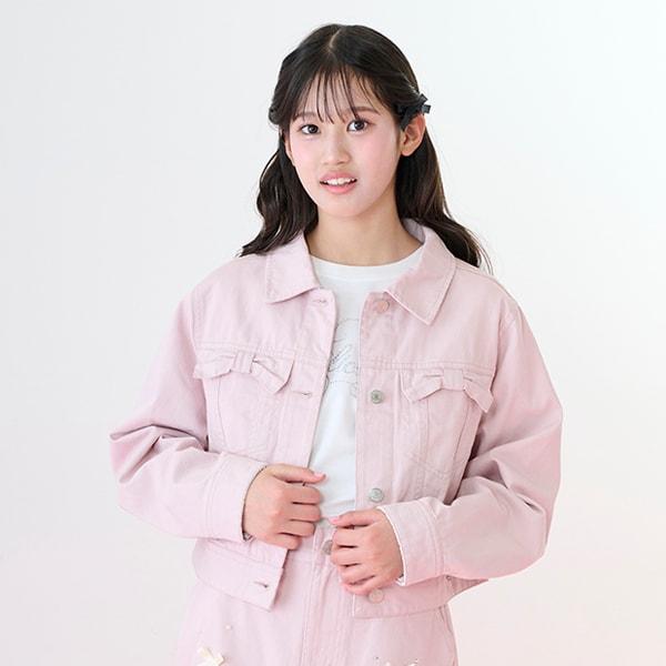 蝴蝶結翻蓋牛仔夾克