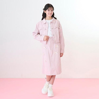 蝴蝶結翻蓋牛仔夾克