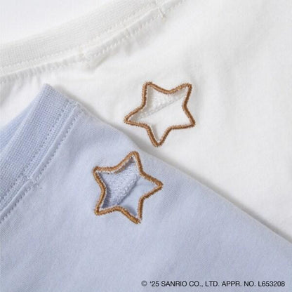 【《三麗歐》】【軟棉】大耳狗&《庫洛米》拼色刺繡五分袖T恤