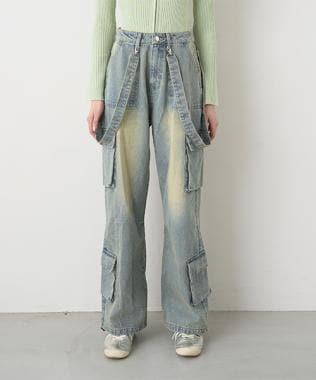 牛仔工裝褲【韓國時尚】