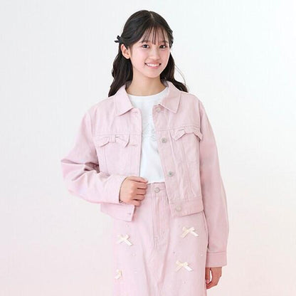 蝴蝶結翻蓋牛仔夾克