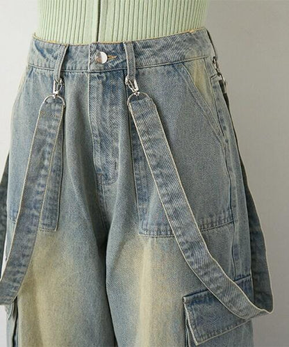 牛仔工裝褲【韓國時尚】