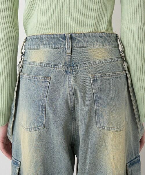 牛仔工裝褲【韓國時尚】