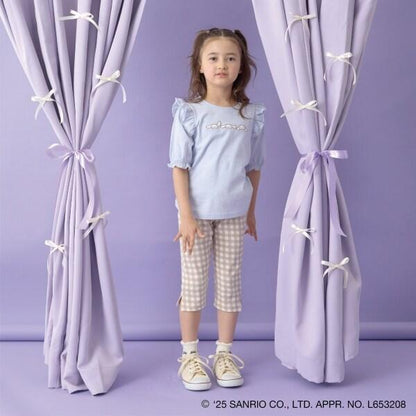 【《三麗歐》】【軟棉】大耳狗&《庫洛米》拼色刺繡五分袖T恤