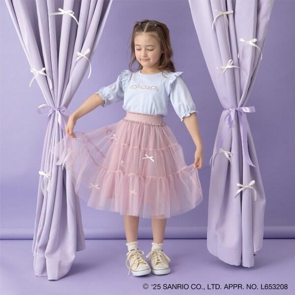 【《三麗歐》】【軟棉】大耳狗&《庫洛米》拼色刺繡五分袖T恤