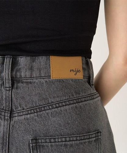 褶皺牛仔寬腿褲【韓國時尚】