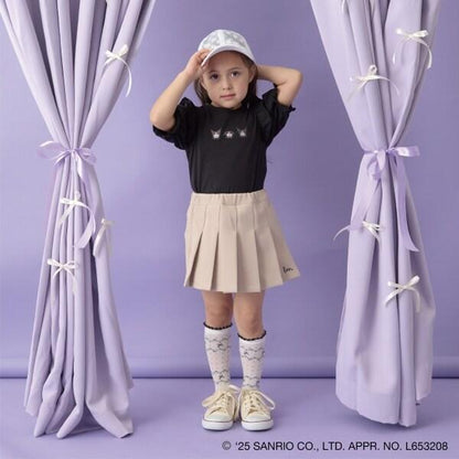 【《三麗歐》】【軟棉】大耳狗&《庫洛米》拼色刺繡五分袖T恤