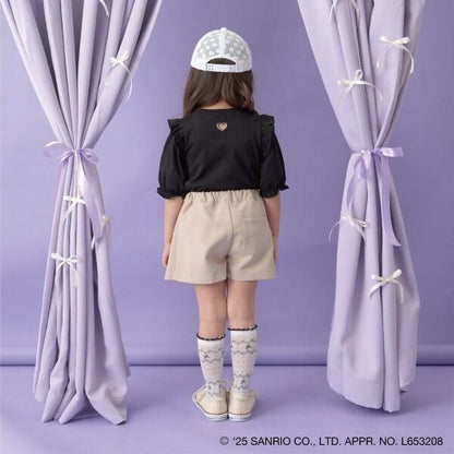 【《三麗歐》】【軟棉】大耳狗&《庫洛米》拼色刺繡五分袖T恤