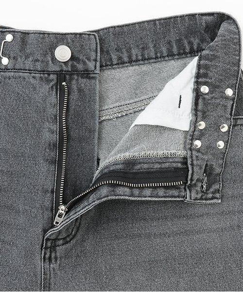 褶皺牛仔寬腿褲【韓國時尚】