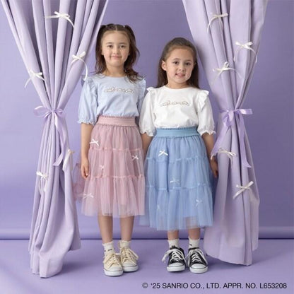 【《三麗歐》】【軟棉】大耳狗&《庫洛米》拼色刺繡五分袖T恤