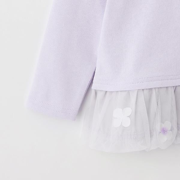 【三麗鷗】花朵網紗長袖T恤