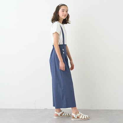 帶揹帶寬腿褲
