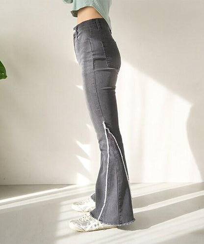 流蘇牛仔喇叭褲【韓國時尚】