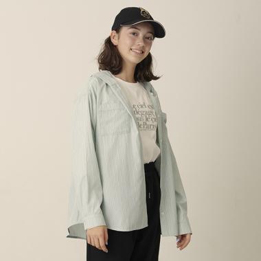 長袖襯衫連帽外套＋長袖T恤套裝