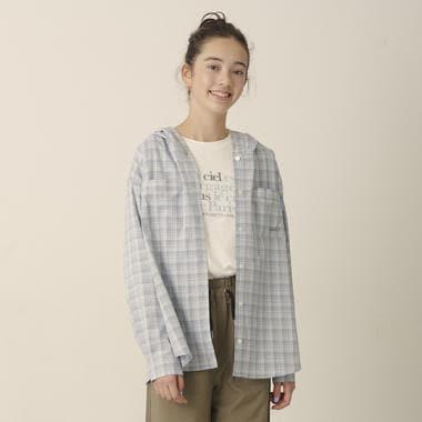 長袖襯衫連帽外套＋長袖T恤套裝