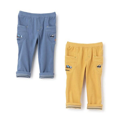 工程車輛圖案長款直筒褲