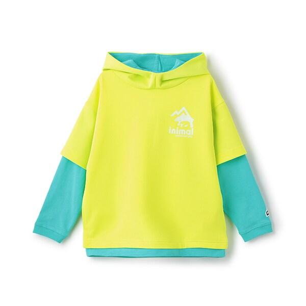 【防潑水】針織假兩件T恤連帽衫