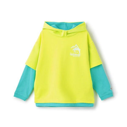 【防潑水】針織假兩件T恤連帽衫