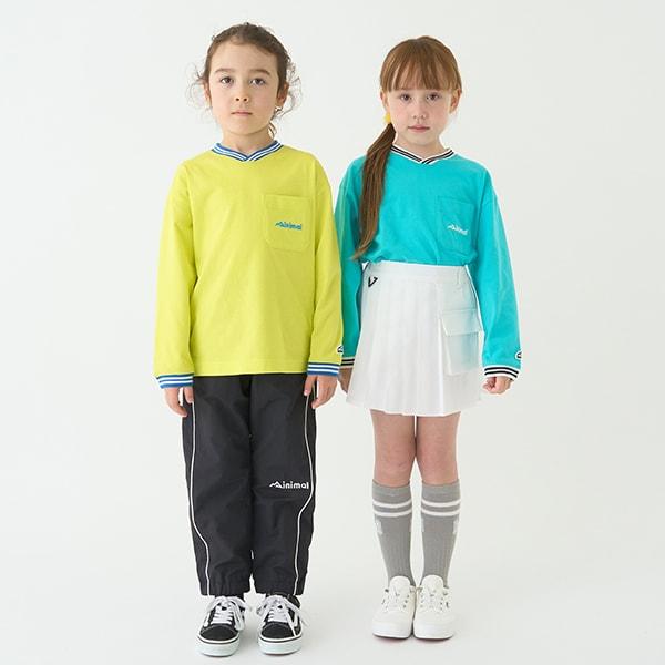 【防汙加工】天竺拼色條紋羅紋T恤