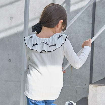 【前後皆可穿】帶領長袖T恤