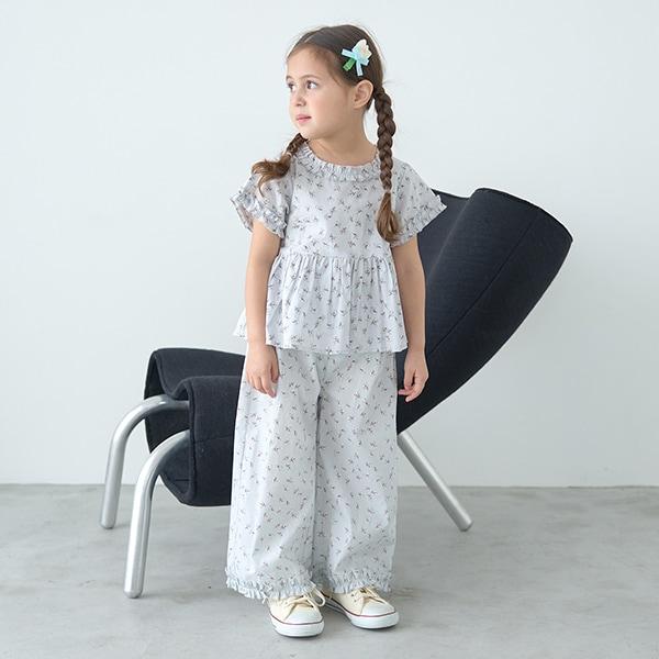 【套裝】荷葉邊襯衫&荷葉邊闊腿褲