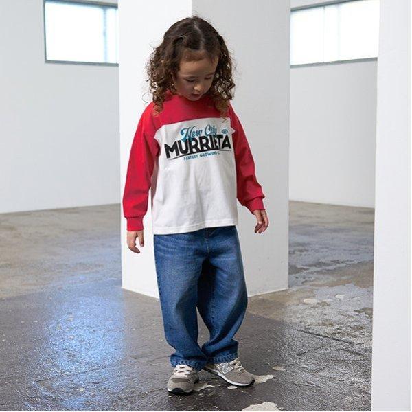 【舒適天竺】寬鬆版拼色字母印花T恤