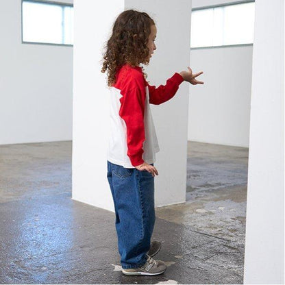 【舒適天竺】寬鬆版拼色字母印花T恤