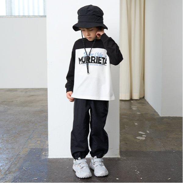 【舒適天竺】寬鬆版拼色字母印花T恤