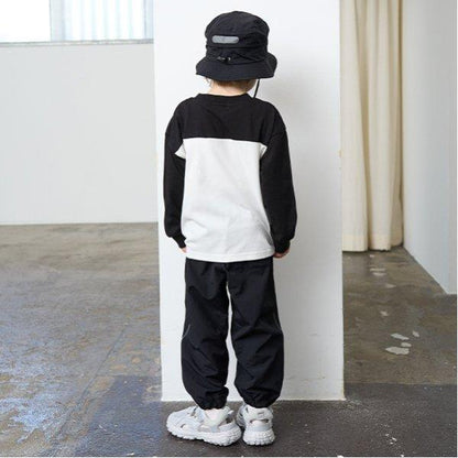 【舒適天竺】寬鬆版拼色字母印花T恤