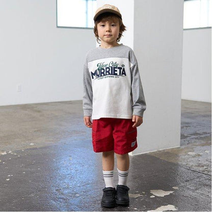 【舒適天竺】寬鬆版拼色字母印花T恤