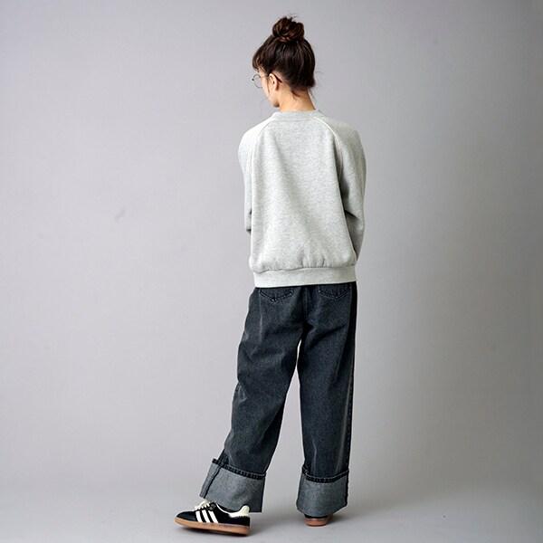 【AMI】卷邊寬鬆牛仔褲