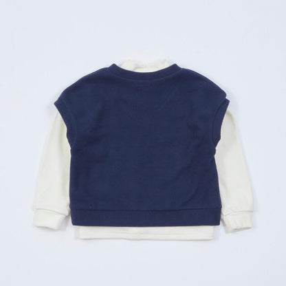 KPBOY抓絨馬甲高領T恤套裝（110～150）