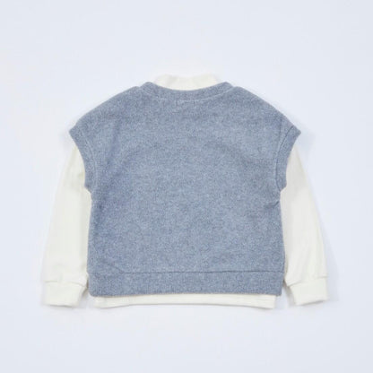 KPBOY抓絨馬甲高領T恤套裝（110～150）