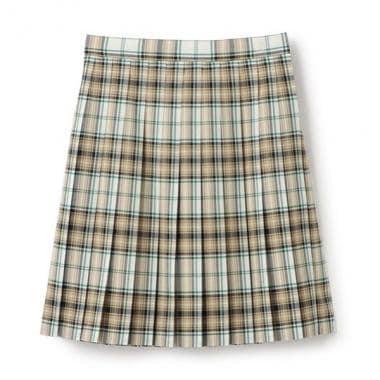 52cm長24褶格紋裙