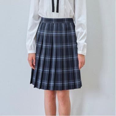 52cm長24褶格紋裙