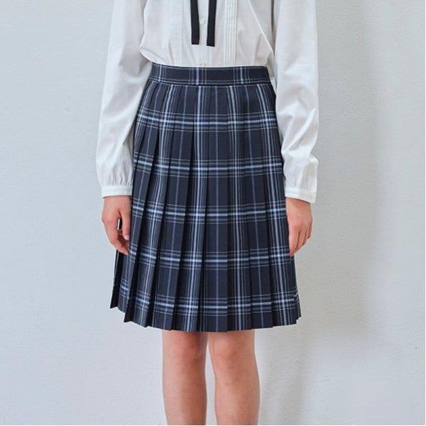52cm長24褶格紋裙