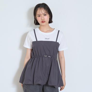 【7days】氣球吊帶拼接T恤