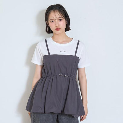 【7days】氣球吊帶拼接T恤