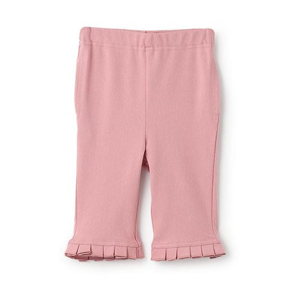 【接觸冷感】七分褶皺荷葉邊褲