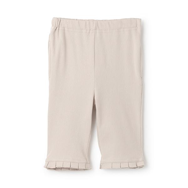 【接觸冷感】七分褶皺荷葉邊褲