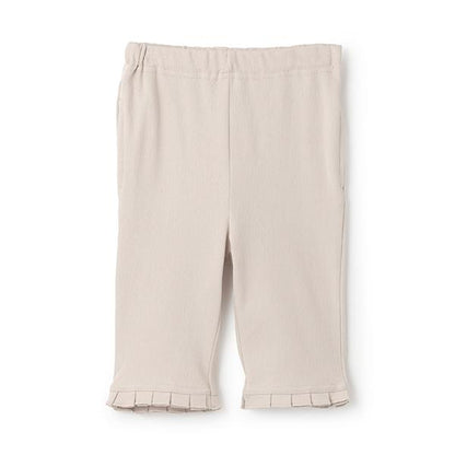 【接觸冷感】七分褶皺荷葉邊褲